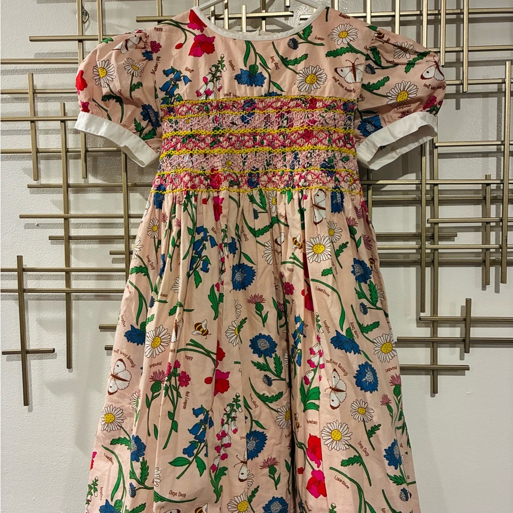 Mini Boden Kids Dress - Pink with Floral Print